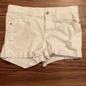 White Jean Shorts